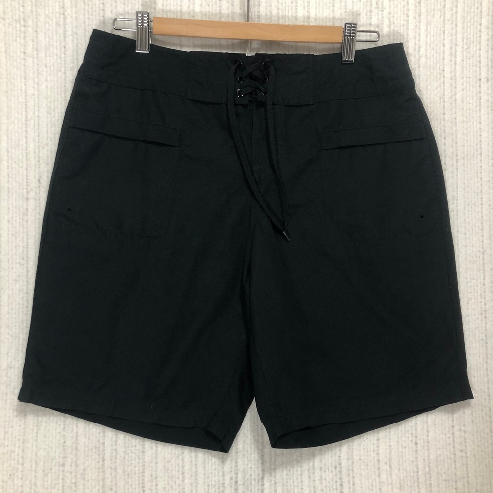 Island Escape Mens Black Lace Up Board Shorts‎ Swim Trunks 7600990L Size 34